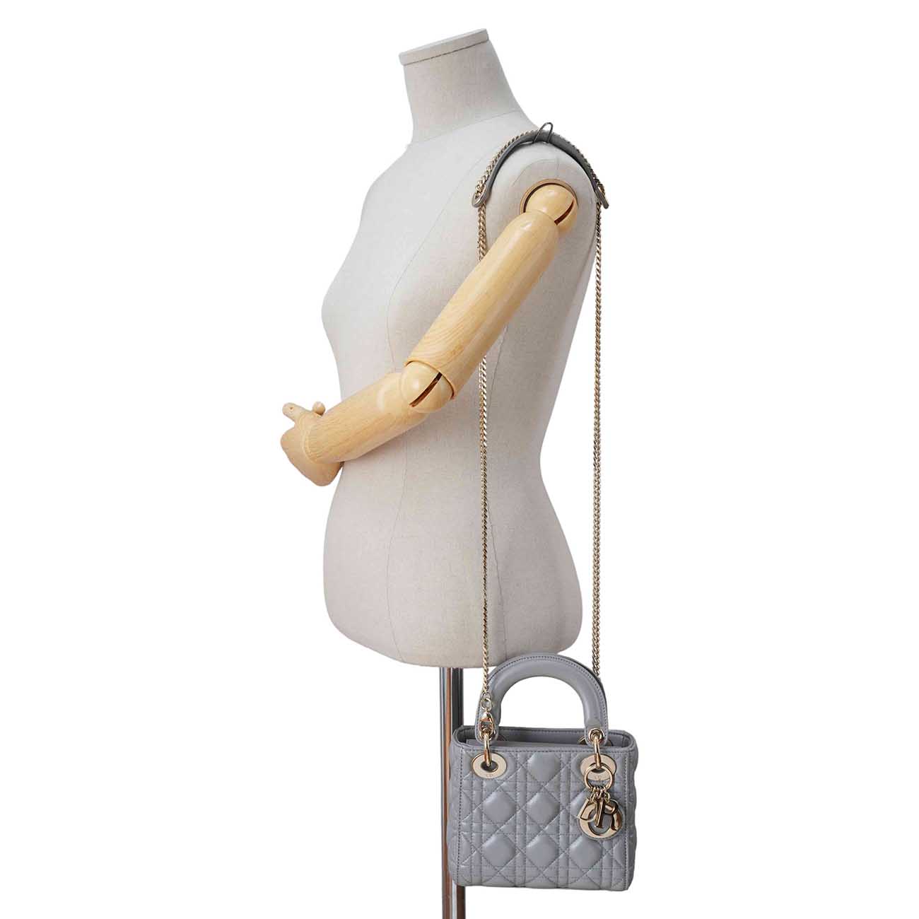 CHRISTIAN DIOR(USED)크리스찬디올 램스킨 레이디디올 미니